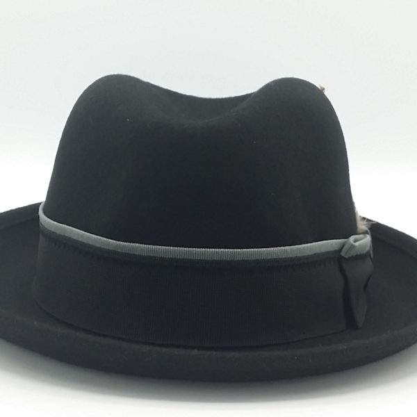 Chapeau Fedora en Laine Feutrée avec Plumes Grosvenor camel CHRISTYS