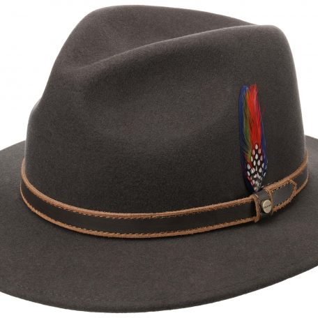 DESIGN - Fedora ajustable en laine avec bande - Bordeaux